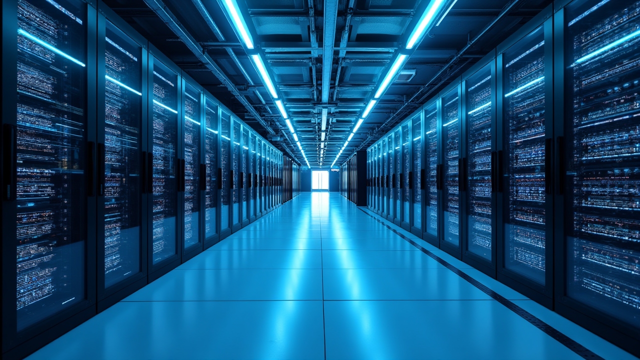 Modern data center with secure server infrastructure